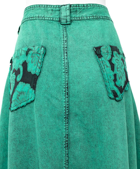 Lace Blocking Skirt